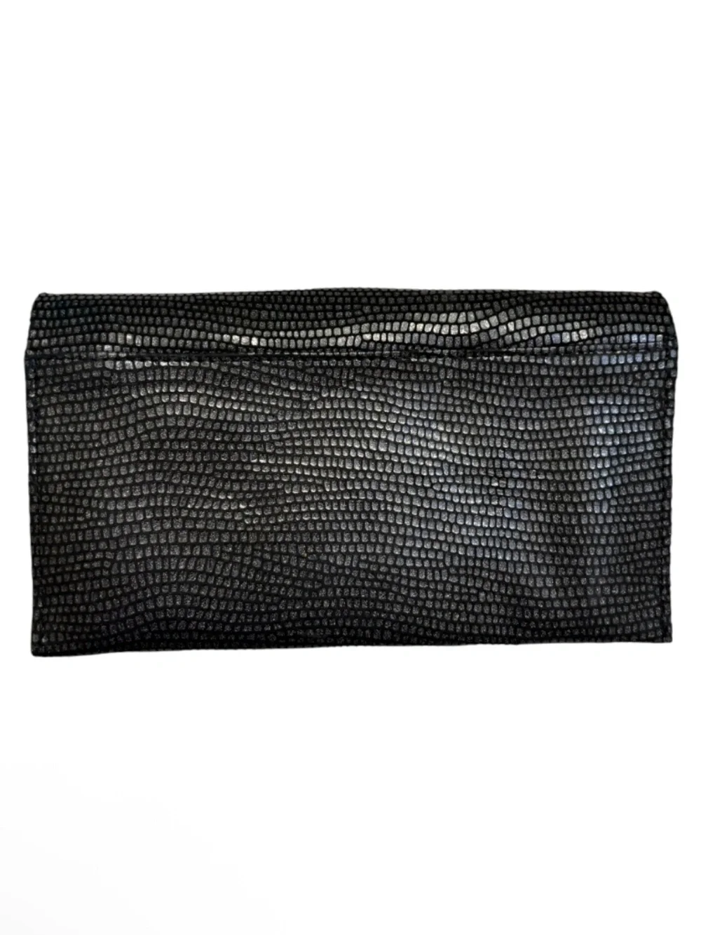 Latico black textured leather wallet clutch